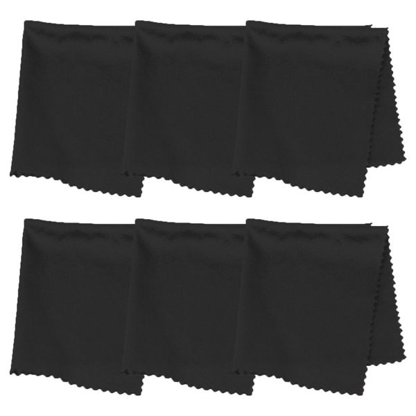 Purity Microfiber Lens Cleaning Cloth - Machine Washable, Lint-Free Ultra-Fine Microfiber Cloth- Cleans Eyeglasses, Screens, Lenses, Phones and Other Delicate Surfaces - Made in USA - 6 Pack, Black