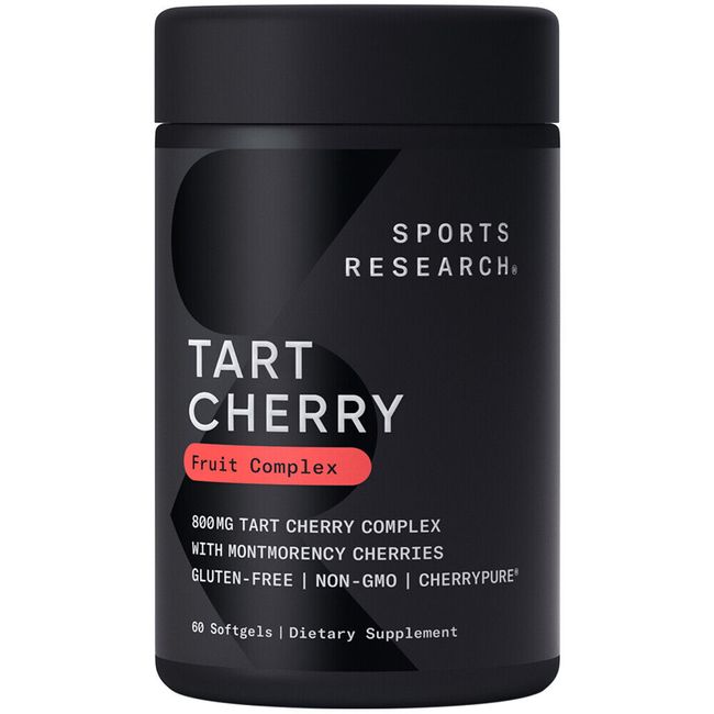 Tart Cherry Concentrate 800mg from Montmorency Tart Cherries Non-GMO 60 Softgels