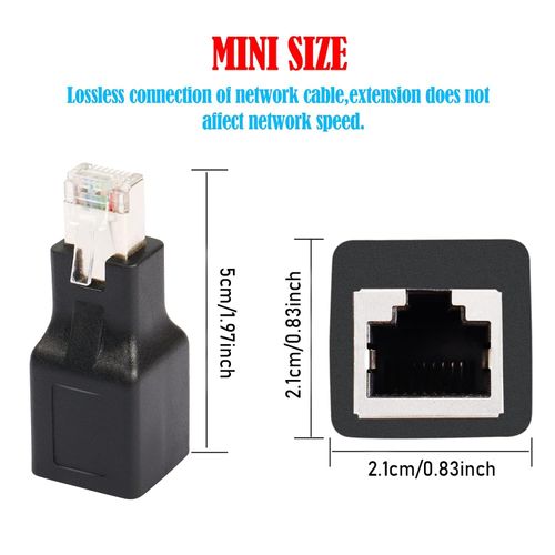 GINTOOYUN 2 x RJ45 Ethernet Adapter Cat5/Cat5e Ethernet Male to Female Adapter for Laptops, Desktops, Routers etc.