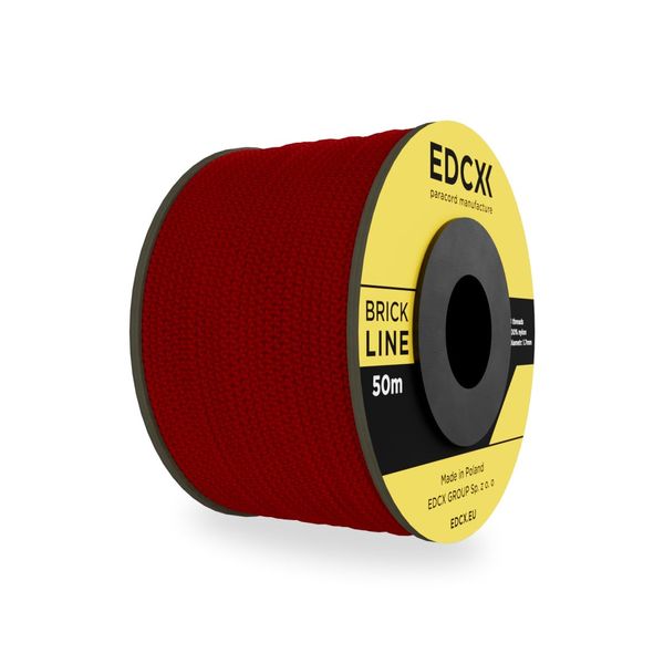 EdcX Mason's Cord ⌀1,7mm | 50m, 100m and 300m | Nylon | Brick Line, Mason Line Level for Construction, Gardening, DIY | Tear-Resistant, Weatherproof, Low Stretch Utility Cord (Red, 50 m)