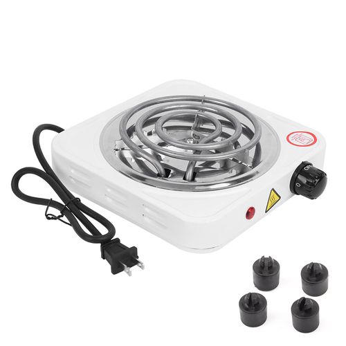 Joyzan Electric Single Burner, Countertop Coil Stainless Steel Portable Adjustable Temperature Hot Plate Cooktop Home Compact Electric Coiled Stove Outdoor Cooking Indicator Light US Plug 110V 1000W