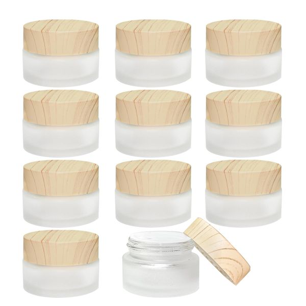 11 Stück Glas Döschen,Mattiert Glastiegel 20ml,Cremedosen zum befüllen, Cremedose Leer aus Mattglas, Reisekosmetikbehälter für Kosmetika, Lippenbalsam, Lotionen, Cremes