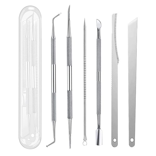 6 PCS Ingrown Toenail Tool Toenail File Toe Nail Kit Cuticle and Nail Care Set Stainless Steel Ingrown Toenail Tool Pedicure Tool Kit For Manicure and Pedicure Use Personal Care for Men and Women