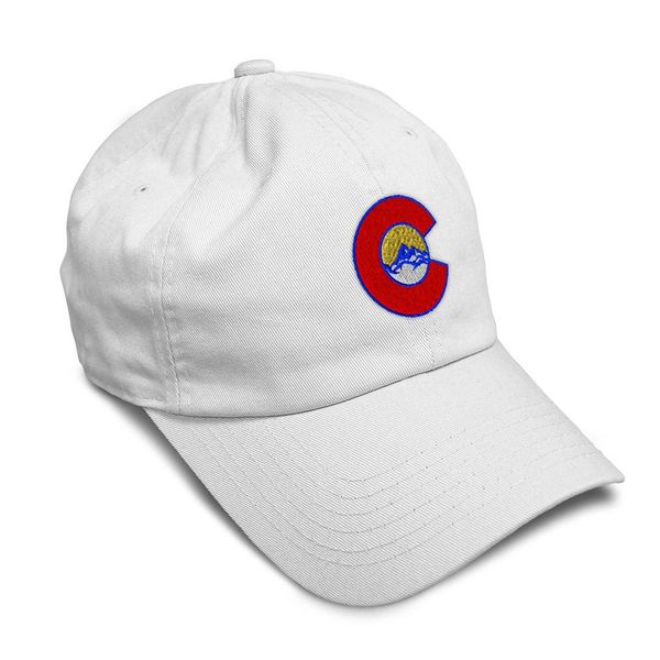 Soft Baseball Cap Colorado Flag Style 2 Embroidery Flags America Twill Cotton United States Dad Hats for Men & Women White Design Only