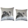 Sleepy Koala on a Light Gray Pillow Throw Pillow