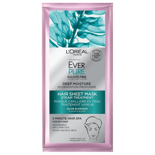 L'Oreal Paris Hair Care Ever-Pure Deep Moisture Hair Sheet Mask, 1.7 Fl Oz (Pack of 1)