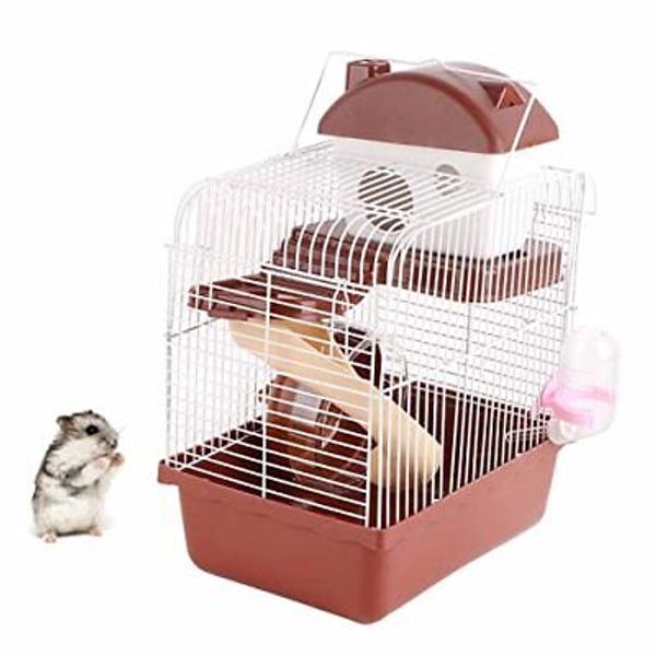 Hamster Cage Hamster Easy to Install 2 Tier for Hamster for Small Pet Coffee