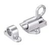 sourcing map Door Spring Bolt Aluminum Alloy Security Automatic Window Gate Latch Bounce Lock Silver Tone
