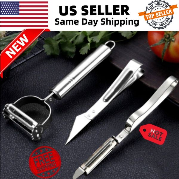 3-in-1 Stainless Steel peeler knife Rotary Paring Knife Rotates