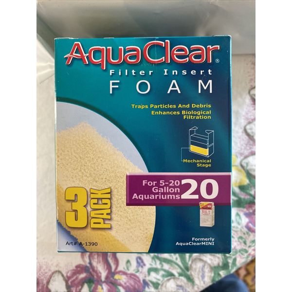 AquaClear 20-Gallon Foam Inserts,White, 3-Pack, A1390