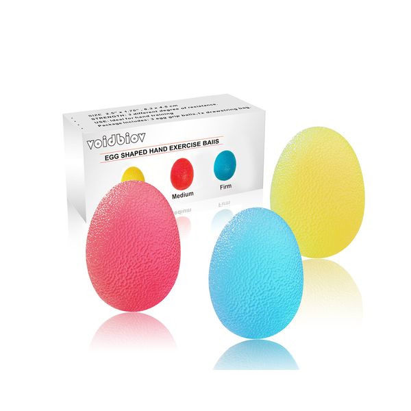 Hand Stress Balls 3 Resistance Set, Arthritis Rehab Exercise Balls, Stroke Auxiliary Therapy Balls