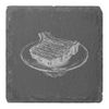 4 x 'Steak on a Serving Platter' 10cm Square Slate Coasters (CR00221178)