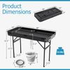 Portable Ice Bin Table with Matching Skirt Beverage Cooler Table for Party