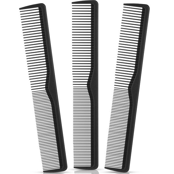 BBTO 3 Stück Breiter Zahnkamm Kit Carbon Styling Kamm Haarkamm Männer Profi Friseur Kamm Antistatischer Haar Kamm Friseur und Bart Salon Haarkamm für Männer und Frauen, 7,28 x 1,18 Zoll