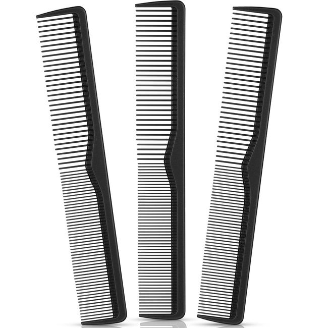 BBTO 3 Stück Breiter Zahnkamm Kit Carbon Styling Kamm Haarkamm Männer Profi Friseur Kamm Antistatischer Haar Kamm Friseur und Bart Salon Haarkamm für Männer und Frauen, 7,28 x 1,18 Zoll