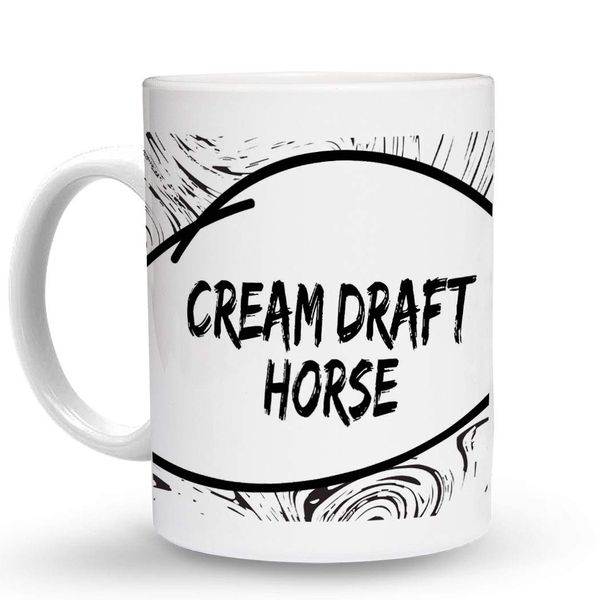 Makoroni - Cream Draft Horse 15 oz Ceramic Large Coffee Mug/Cup Design#5