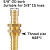 2PCS Brass Barb Bulkhead Fitting 5/8"OD Barb Thru-Bulk Coupling Tank Connector