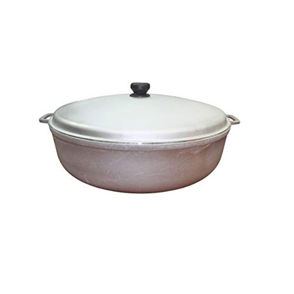 IMUSA USA 17.9Qt JUMBO Traditional Colombian Caldero (Dutch Oven) for Cooking and Serving, Silver, 17.9 Quart