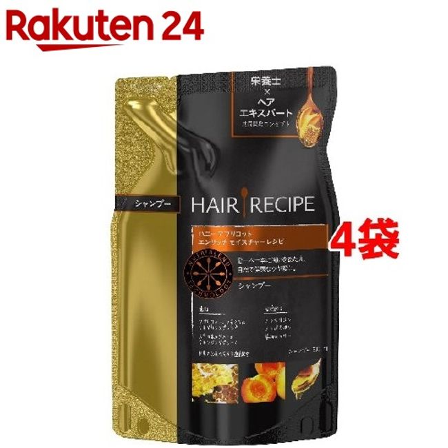 Hair Recipe Honey Apricot Enriched Moisture Recipe Shampoo Refill (330ml*4 bags set) [HAIR RECIPE]