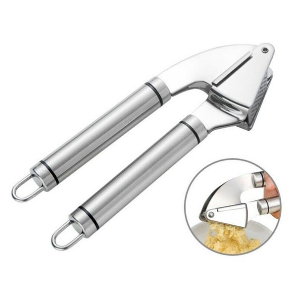 Stainless Steel Garlic Press Set Meat Grinder And Crusher With Roller Peeler USA