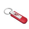 Ford Focus ST Red PU Leather Strap Silver Metal Bar Key Chain