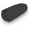 Soleil d'ocre Percale Fitted Sheet, Cotton, Anthracite, 90 x 190 cm