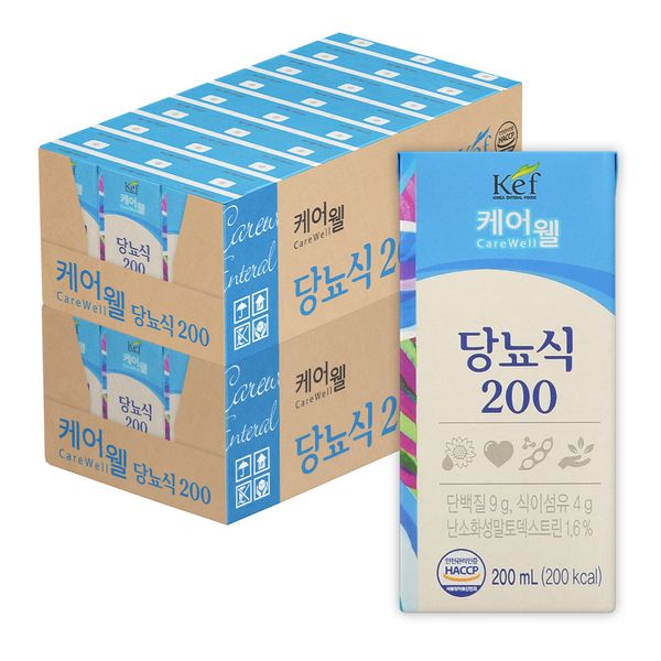 [Head office] Carewell Diabetic Diet 200 200ml 48 packs Diabetic patient beverage Soy milk Snack Diabetic nutrition