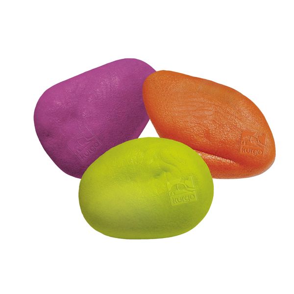 Kurgo Skipping Stones, Dog Fetch Toy, Floats on Water, BPA Free, 3-Pack-Assorted Colours