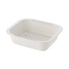 Richell Colander & Bat Rectangle M with Lid, Ivory | Colander Bowl, Cookware, Made in Japan