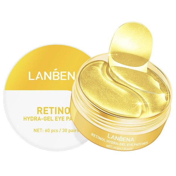 LANBENA Under Eye Patches (30 Pairs) - Gold Under Eye Mask Retinol Exp 02/26