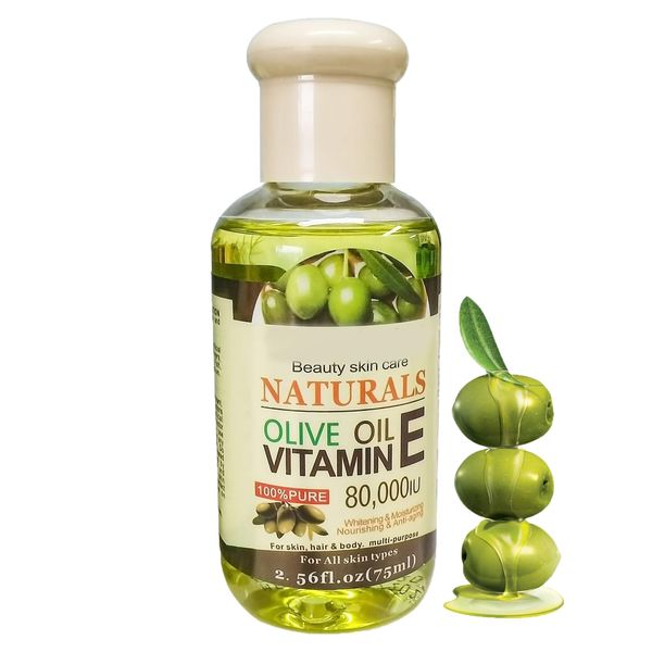 Olive Vitamin E Skin Oil,Anti Aging Face Oil and Serum,Antioxidant Face Massage Oil,Face&Body,Vitamin E Body Oil for Dry Skin,Smooth Skin Tone & Relieve Itchy Skin,Hydrating Body Oil Moisturiser-75ML