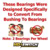 (4 Pack) Wheel Bushing to Bearing Conversion Kit Fits Craftsman, Murray 9040H