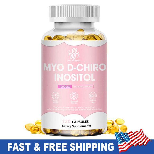 1000mg Myo & D-Chiro Inositol Capsules - Female Hormone Balance 120 Capsules