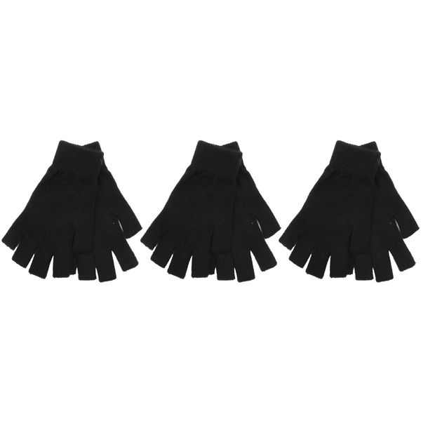 3 Pairs Mens Fingerless magic gloves