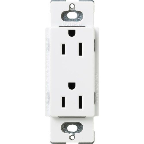 Lutron Claro 15 Amp Duplex Outlet, SCR-15-SW, Snow