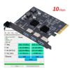Cablecc USB3.0 Type-A Three Ports Back Panel Socket & Dual USB3.1 Type-C USB-C to PCI-E Express Card Adapter ASM3142 VL822