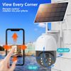 Sansco 2pcs WiFi Outdoor Solar PTZ Security Camera 3MP Wireless 2-Way Audio