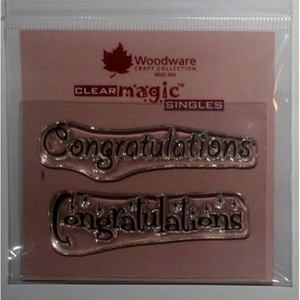Woodware Clear Magic Minis Just Words-Congratulations