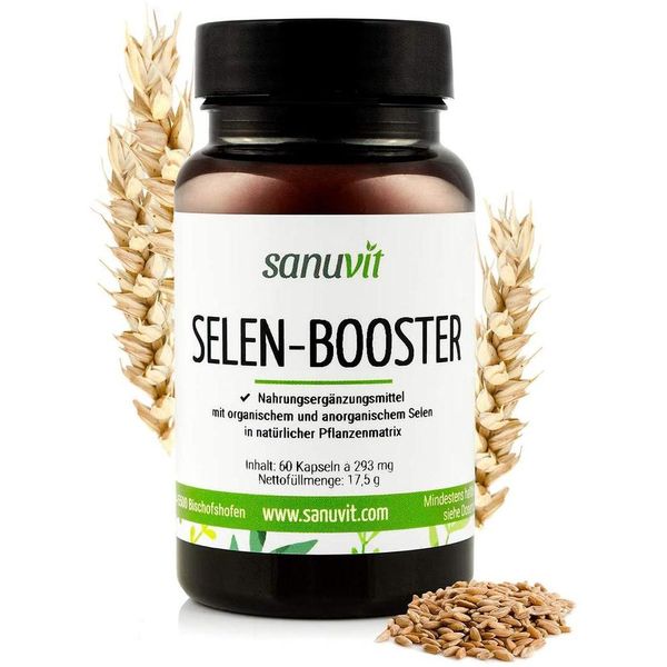 Direct purchase from Germany Sanuvit Selenium Booster / Mineral sodium selenite and organic binding selenium methionine + organic sprouted flour 200μg selenium containing 60 capsules, quantity, see details