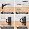 Yes4All Wall Mounted Anchor, Black Hook, Set of 3