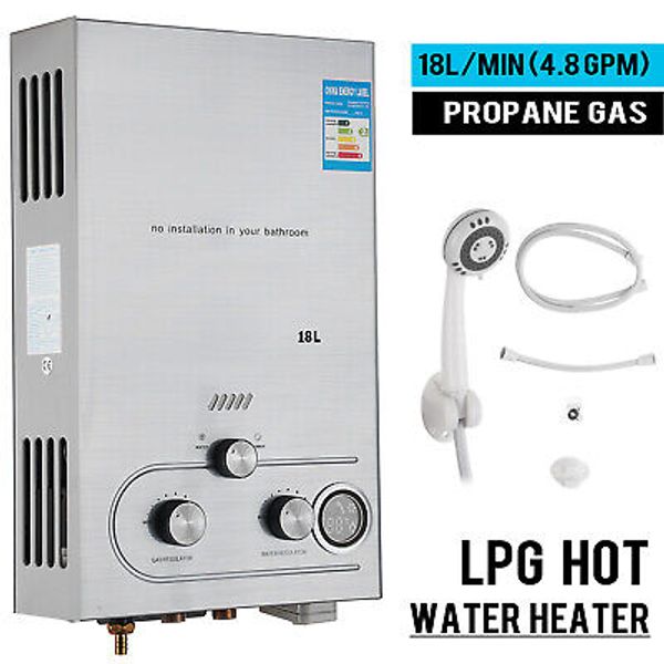 18L 5GPM LPG Propane Gas Tankless Water Heater On Demand Hot Water Boiler Shower