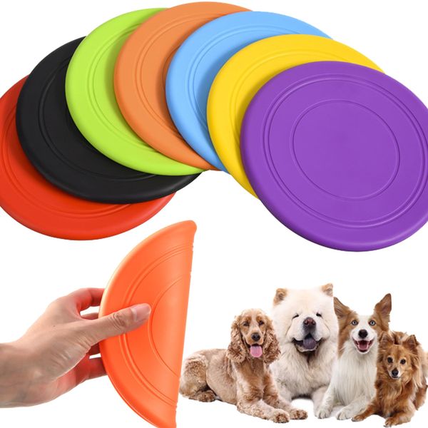 XUBX 7 Pieces Dog Flying Disc, Pet frisbee, Flying Disc Dog Toy, Frisbees for Dogs, Natural Rubber Floating Flying Saucer, Bite resistant Frisbee Training tossing toys pet toy, Training Toys