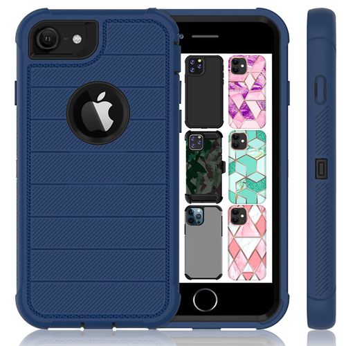 DuraSafe Cases for iPhone 6 2014 iPhone 6s 2015 4.7 Inch Triple Layered Bumper Case with AirCushion Corners Durable Cover - Navy Blue(Without Holster)