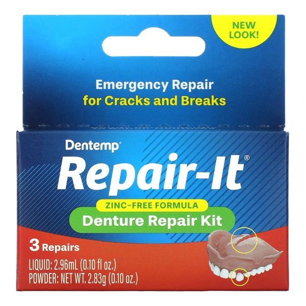 Repair-It, Denture Repair Kit, 3 Repairs