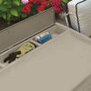 Suncast 127 Gallon Horizontal Outdoor Deck Box with Hinged Lid, Convenient Storage Solution for Patio, Deck, Yard, and Garage, Taupe