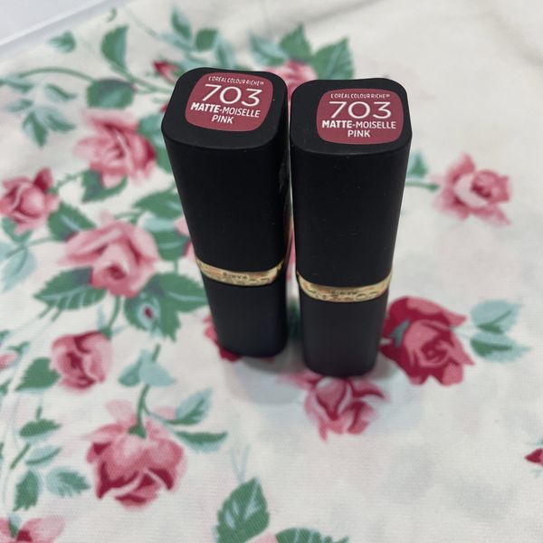 2~Loreal Colour Riche Lipstick 703 MATTE~MOISELLE PINK 0.13oz RETIRED NEW