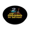 2 And Digging My Birthday Construction Theme Bday Party PopSockets Adhesive PopGrip