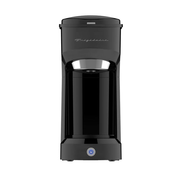 Frigidaire ECMK088-BLACK Retro Single Serve Maker, Brewer for Ground Coffee, 300 milliliters, BLACK