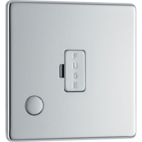 BG Electrical Screwless Flat Plate Fused Connection Unit with Cable Outlet, Polished Chrome, 13 Amp