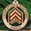 Wooden Marine Corps Sergeant Christmas Ornament